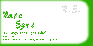 mate egri business card